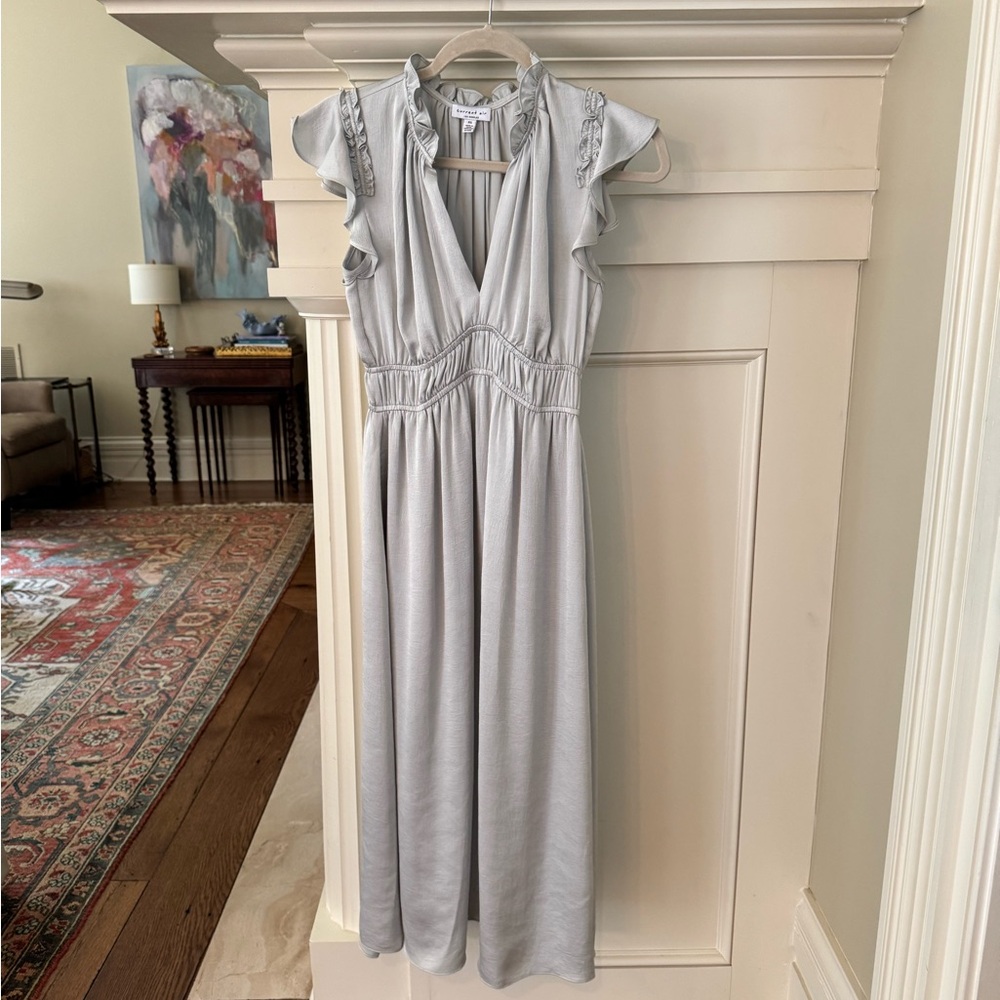 NWOT Current Air XS sage/silver midi dress.